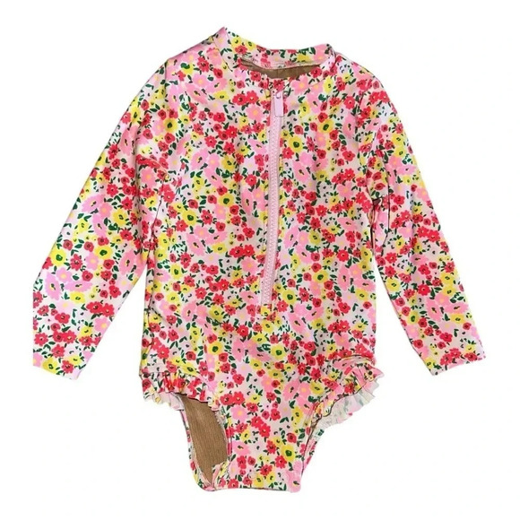 Old Navy Girl’s Floral Swimsuit. Size 12-18m - Picture 1 of 6